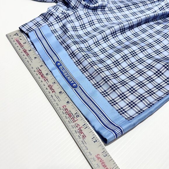 Burberry High Waist Pull On Shorts Size 6 Blue Check Print 100% Silk NWT $820 - Picture 13 of 13
